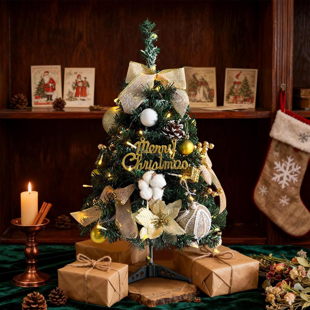 45cm Mini Christmas Tree Artificial Pine Tabletop Home Holiday Decoration Xmas Ornaments Desktop Decoration Ornament