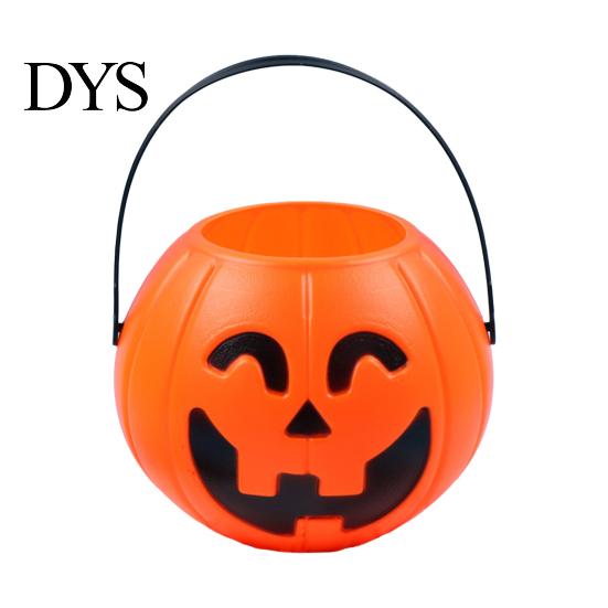 Spooky Gift Baskets Halloween Pumpkin Candy Bucket, Plastic Treat Holder with Handle, Party Favors Favor Storage Container, Trick-or-Treat Bag,