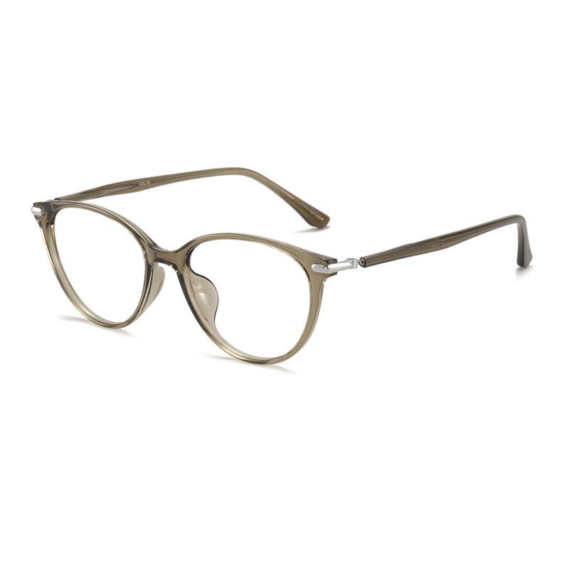 High-End Korean Style Cat Eye Eyeglasses with TR Frame for Students - Pseudo-Natural Look, 50mm Lens, Plate Material