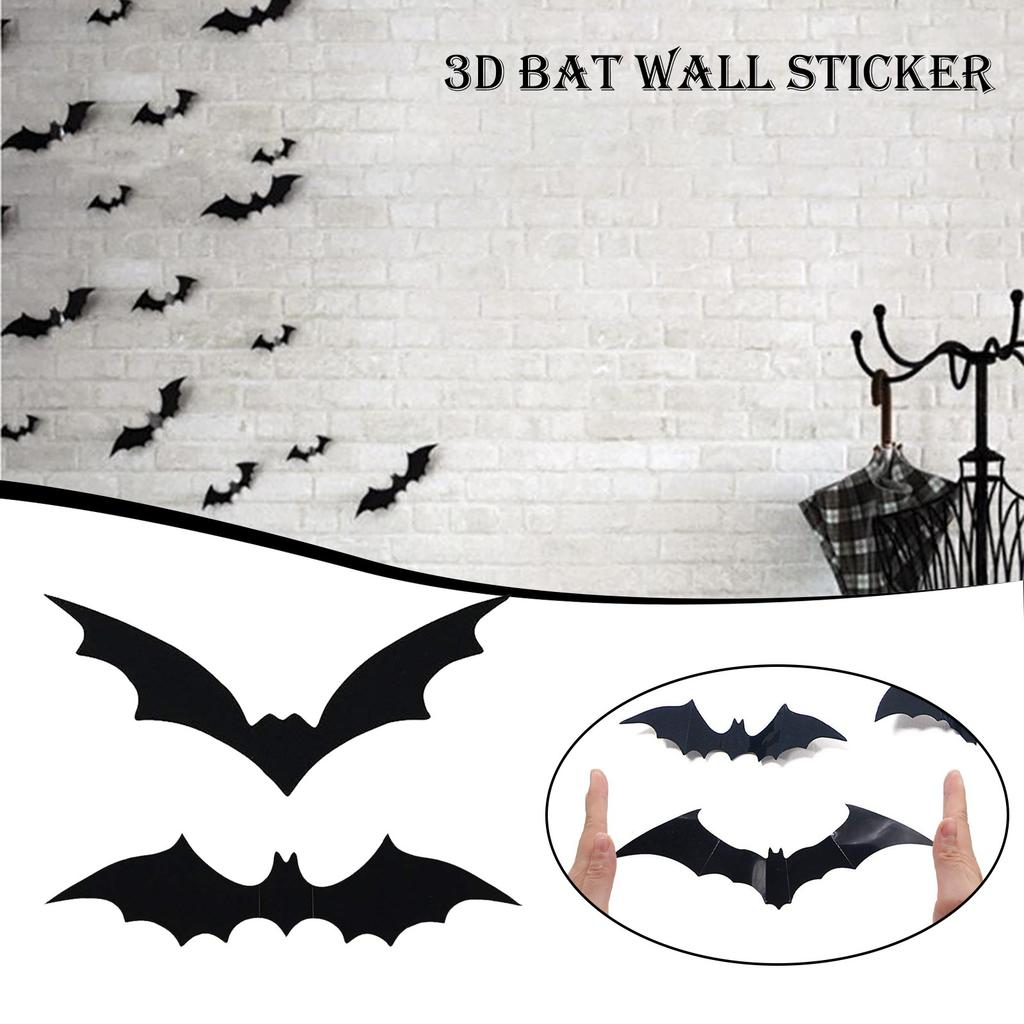 12pc PVC Hallowe Stickers Background Decoration Wall Stickers 3D Stickers