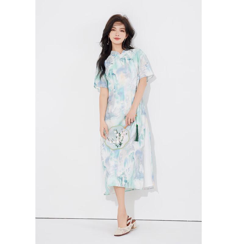 Ai Yi Lian New Chinese Style Print Summer Dress