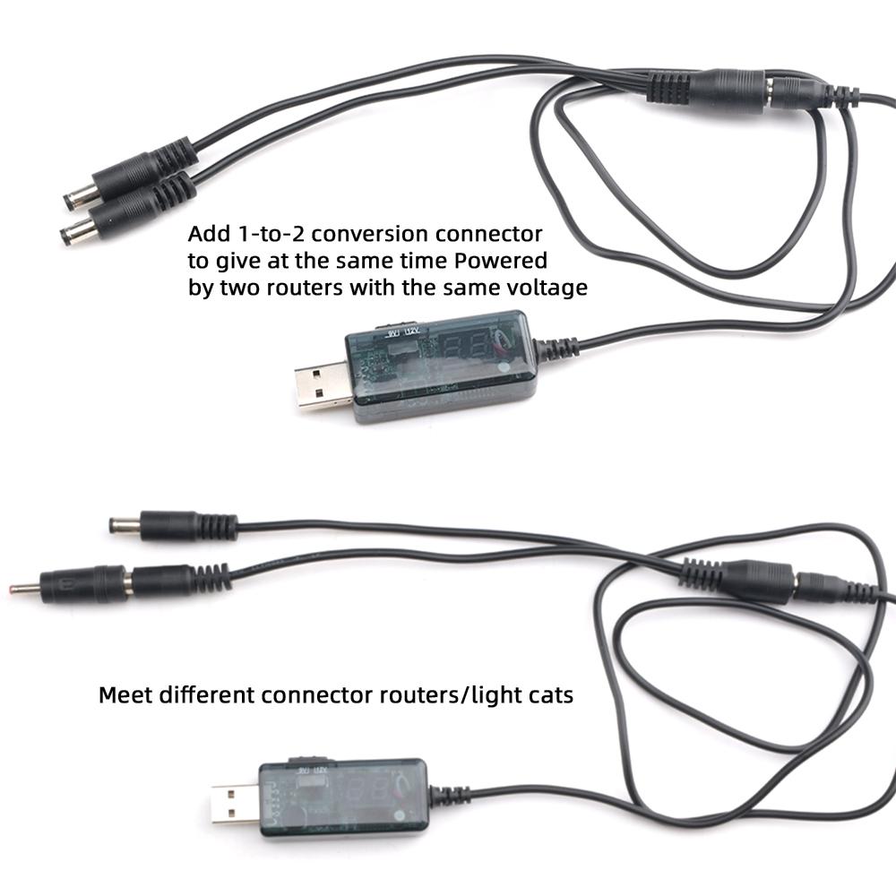 USB Power Boost Line DC 1V to DC 9V 1A/11V 1.8A Step UP Module USB Converter Adapter Router Cable 1.1X1.1MM Plug With Red LED