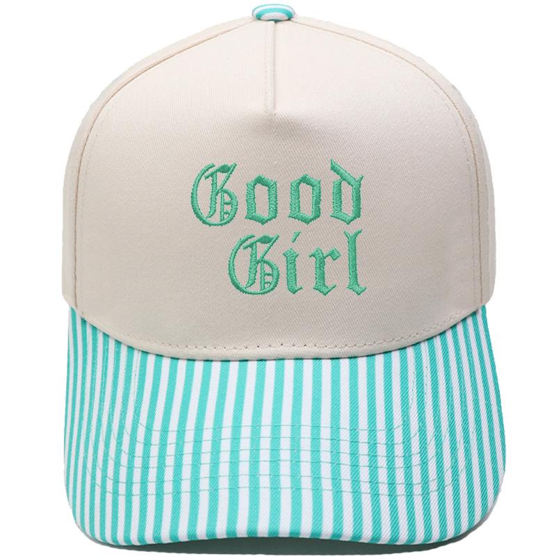 Good Girl Truck Driver Hat Embroidery Vintage Leopard Print Color Matching Baseball Cap European and American Men's Casual