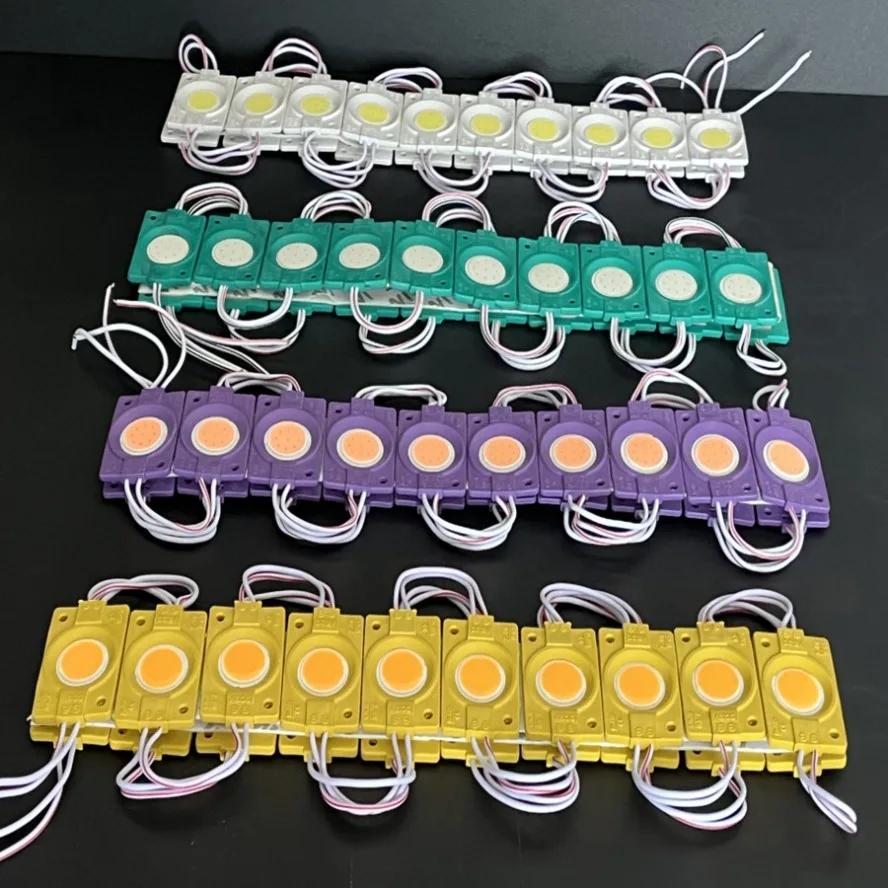 10PCS 12V Multicolour Led Modules COB Light Backlight Shop Banner Waterproof IP65 Christmas Decorations White Warm Blue Yellow
