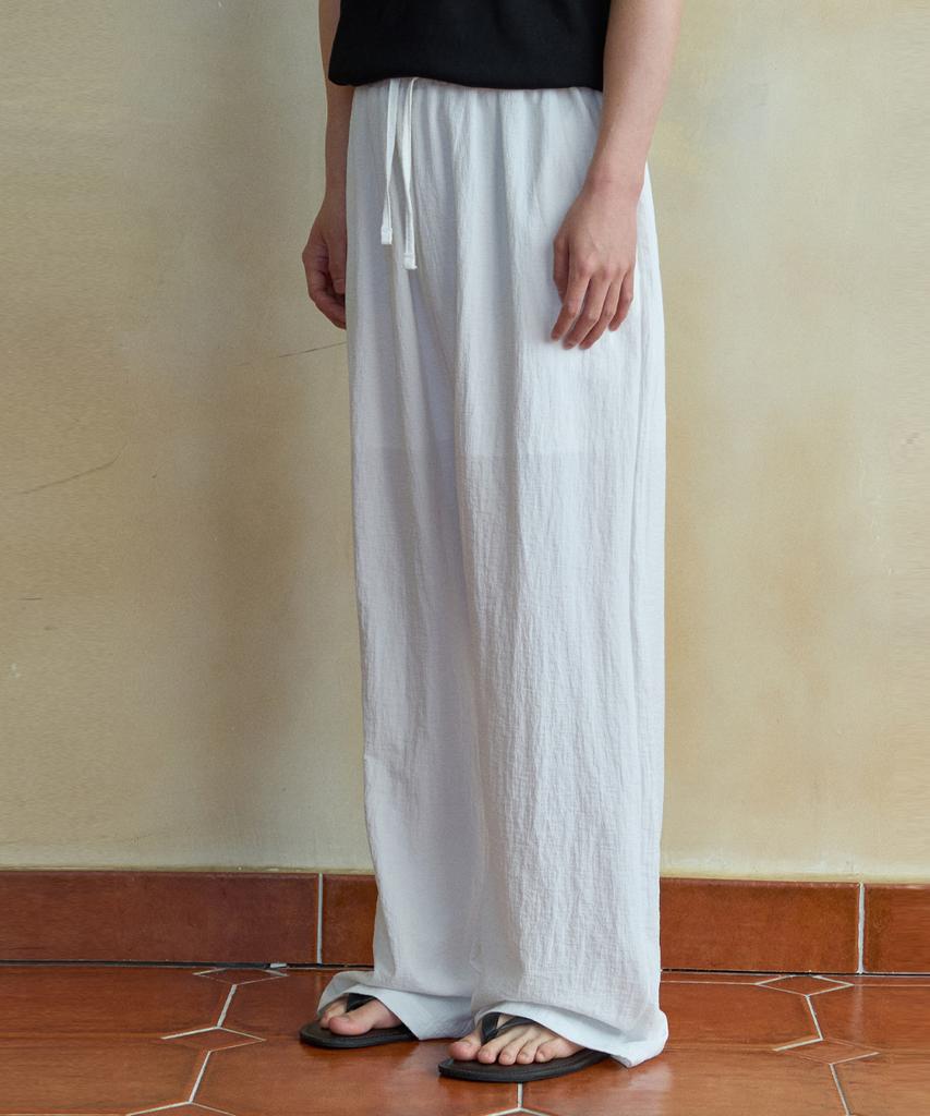 Wednesday Oasis Yoru Elastic Banded Semi-Wide Pants_Ivory(Wb6Pt21)