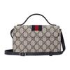 Gucci GG Supreme Padlock Mini Top Handle Bag Beige Canvas Blue Leather Silver Hardware Daily Use 652683-96IWN-4076