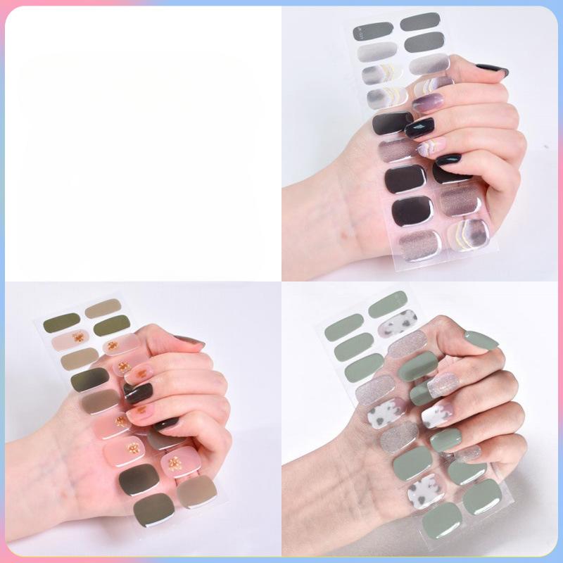 Combination manicure patch UV phototherapy semi-cured half-baked gel manicure sticker nail sticker nail patch