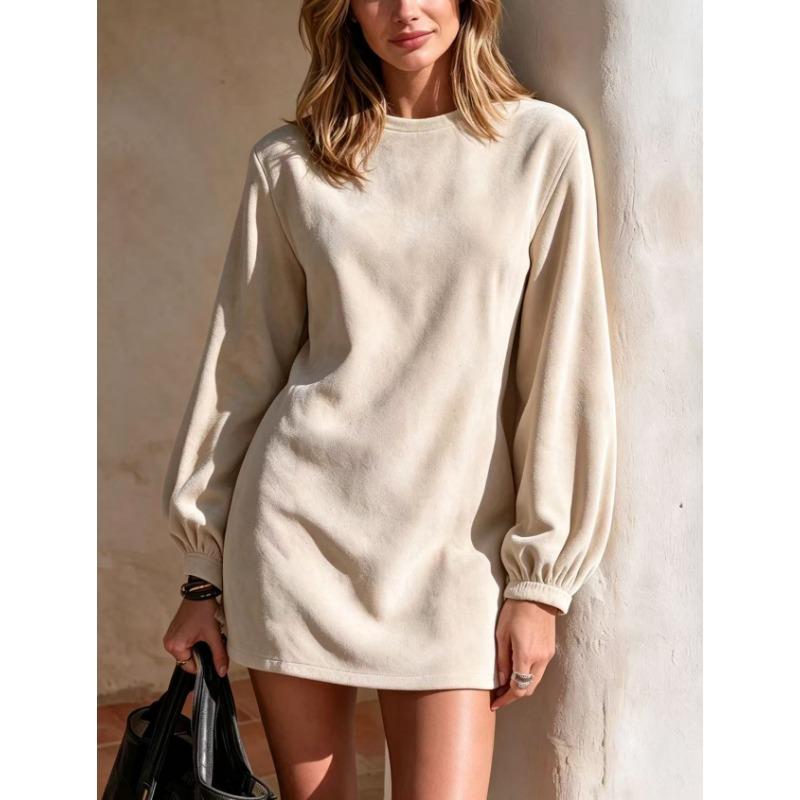 Women S Corduroy Long Sleeve Loose Straight Short Casual Skirt