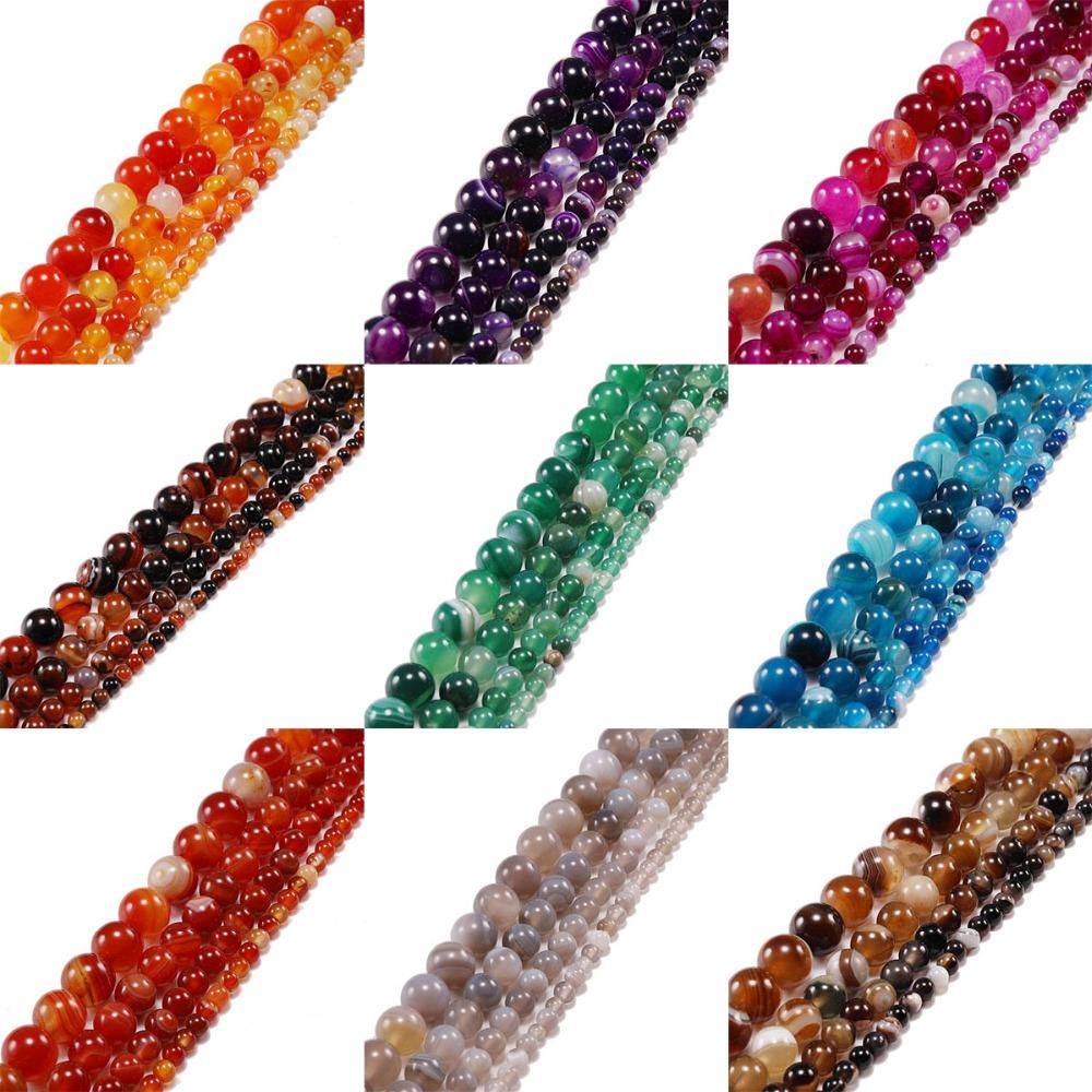 1 Strang/Lot 4 6 8 10 12 mm Schwarzer Naturstein Perlen Achate Yoga Spacer Runde Perlen für Schmuckherstellung DIY Halsketten Armbänder