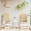 High Back Chair Cushions 2 Pcs Beige Melange 120 X 50 X 4 Cm Fabric