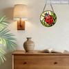 2D Flat Stained Glass Red Seven-Spotted Ladybug Window Decoration, 7.87inches Colored Glass Plate with Chain, Charming Spring Summer Sun Catcher Home