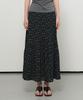 General Idea Flower Shirred Maxi Skirt [Black] / Gf2Lsk521