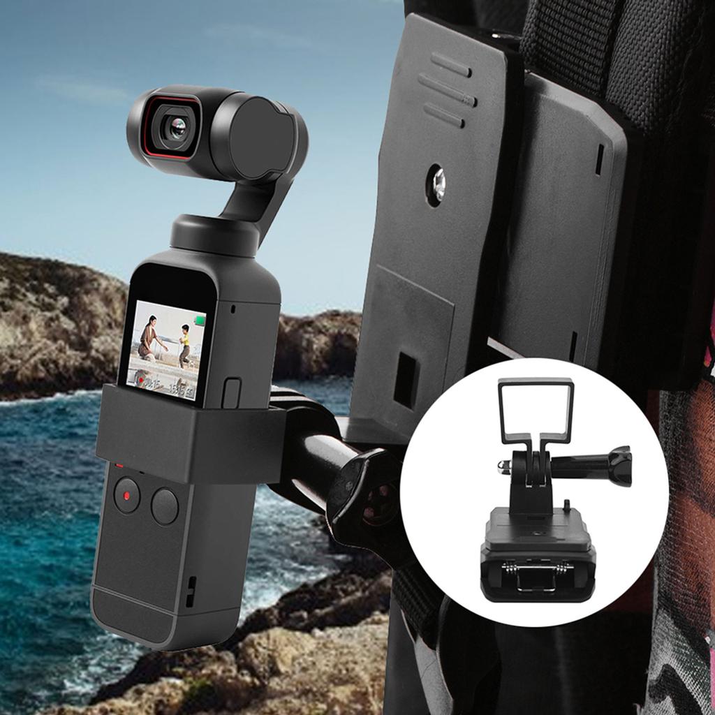 Rotation Backpack Clip Expansion Fixed Base Mounting Bracket Fit for DJI OSMO Pocket 1/2 Camera