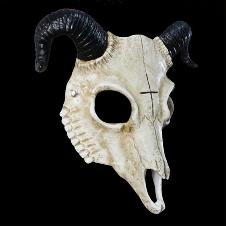 Halloween Sheep Skull Mask Resin Material Role Play Accessory For Costumes And Festivals