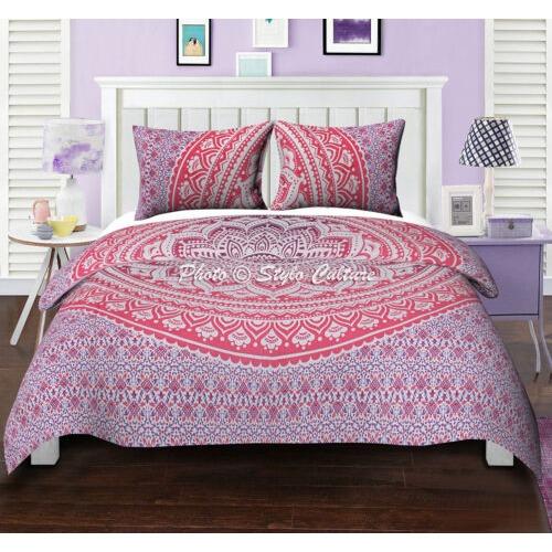 Biancheria da letto Mandala indiano Copripiumino/Piumone/Trapunta Set Taglia Queen/King/Singolo Plaid