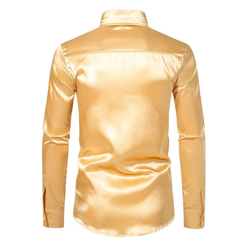 Men S Long Sleeve Solid Color Punk Style Shirt