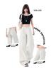 2026 Spring/Summer Women's Casual Washed Pleated Wide-Leg Low-Waist Slimming Jeans