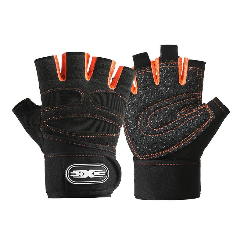 Sports and Fitness Half finger Gloves Extended Wristband Men and Women Equipment Training Anti Slip Calluse Barbell Cycling Outdoor Gloves