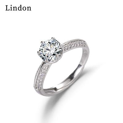 Lindon Classic Copper Alloy Zircon Ring Ladies Jewelry Wedding Promise Party Gift