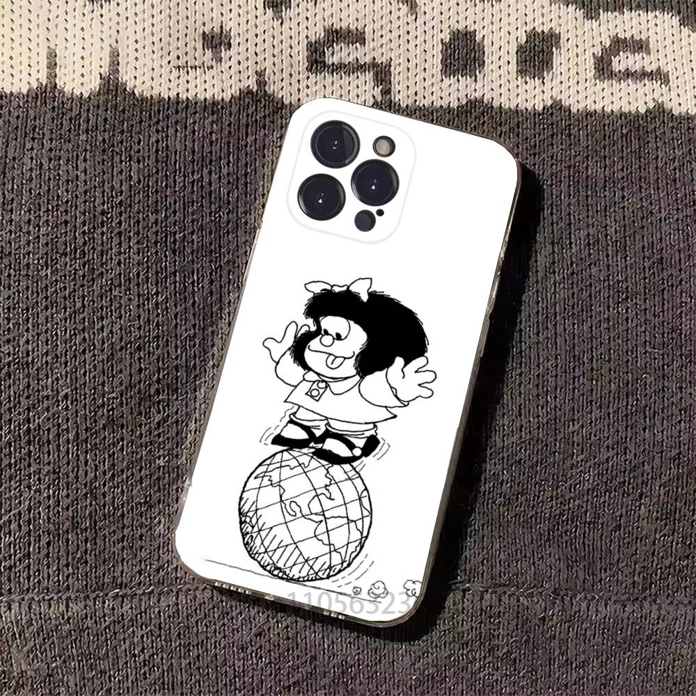 

Funny M-Mafalda Phone Cases For iPhone 17 16 15 14 13 12 11 Pro Max Plus Luxury Camera Protection Plastic iPhone16e
