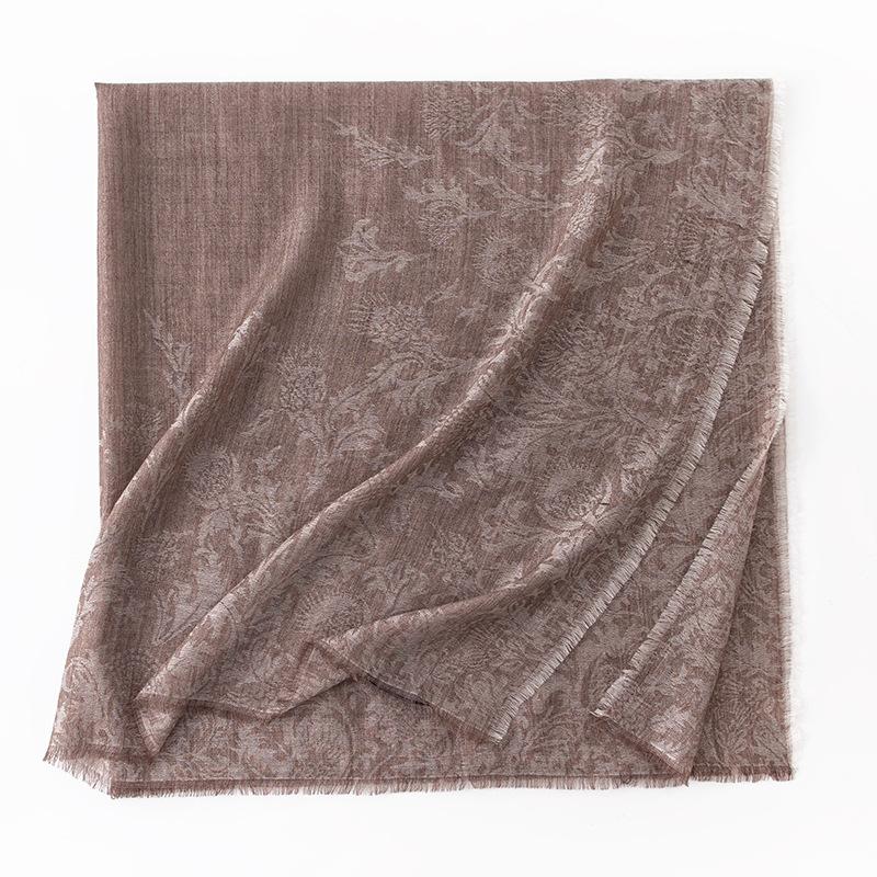 Cashmere Scarf  High end French Retro Cashew Flower Jacquard Large Square Scarf Air Conditioned Room Shawl for Women  Autumn Outerwear