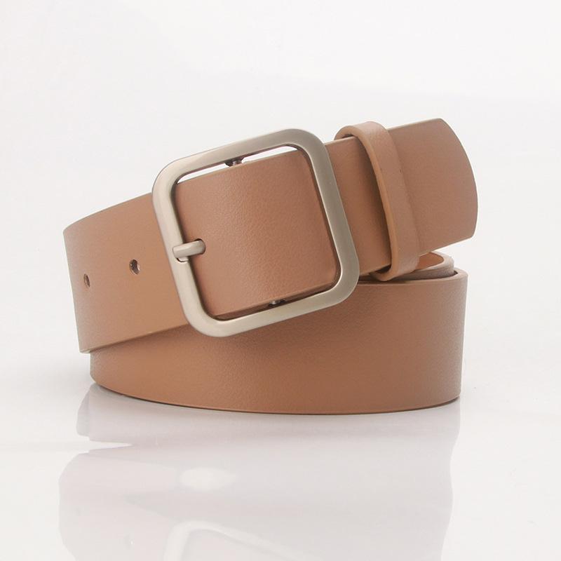 Korean Style Versatile Women's Fashion Belt with Square Buckle for Dresses and Coats