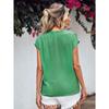 Camicetta da Donna Casual Estiva/Primaverile a Maniche Corte con Scollo a V e Stampa Monocolore