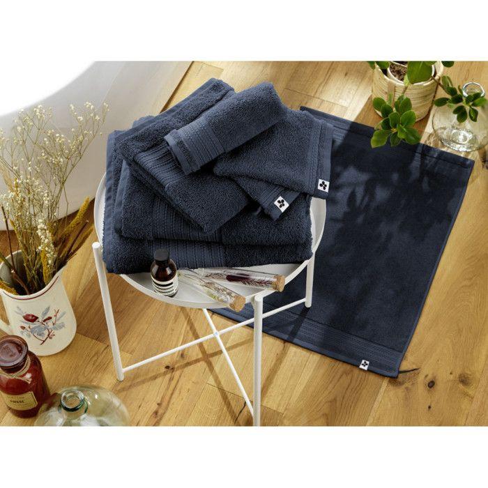 Serviette invité "Garance" 30 x 50 cm / 100% Coton Bio / 600 gr/m² l'Effet Papillon - Garance Minuit - Serviettes invité 30 x 50 cm