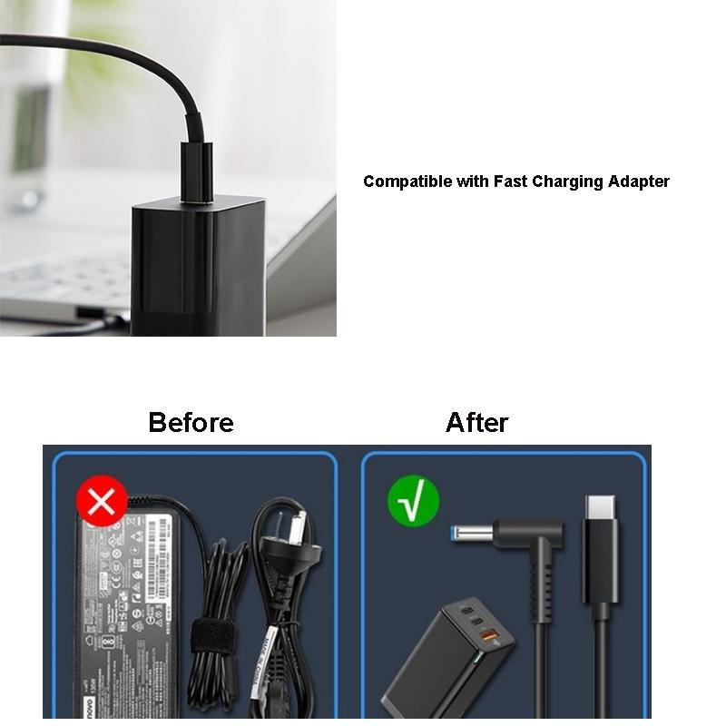 100W 65W Type C Universal Notebook Adapter Connector DC Jack USB-C Charging Cable Cord for Laptop 10pcs Set