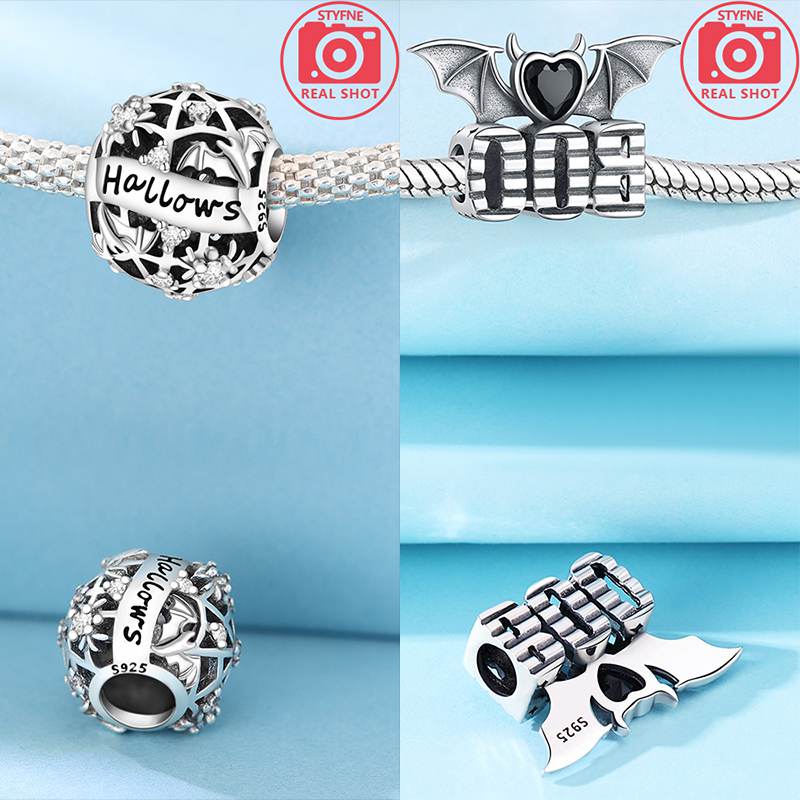 Série Escura Chapéu Mágico Aranha da Lua Abóbora Halloween Contas Pingentes de Cobre Encaixe em Pulseiras Originais Diy Para Joias Femininas