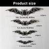 12 Piece Adhesive Halloween Bat Wall Decal With Night Glowing Effect 3D Design Sticker For Home And Party Decoration