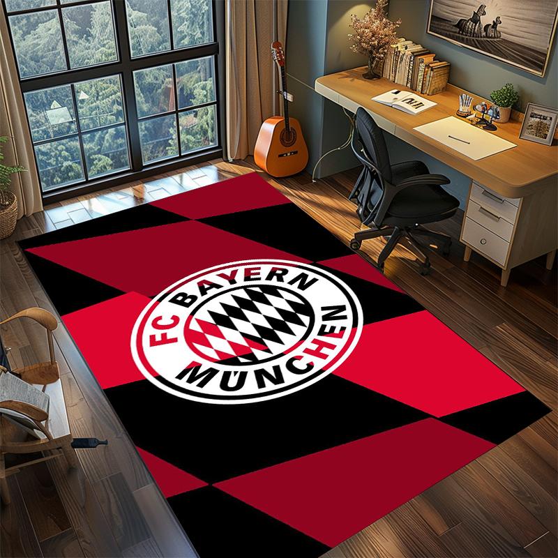 1Pc Football Team Cartoon Print Carpet High Quality Comfortable for All Seasons, Home Decor
