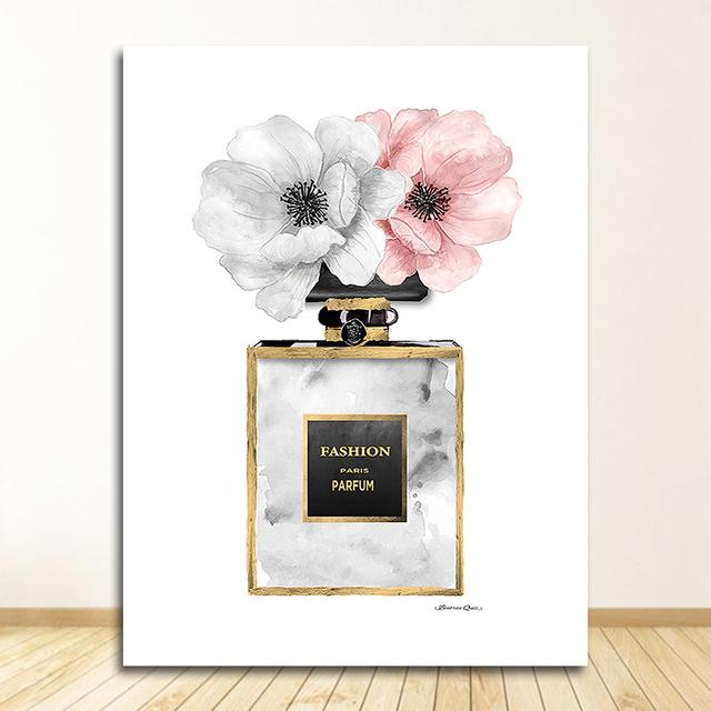 

Декоративная картина для домашнего декора в рамке, модное черное платье, холст, скандинавское настенное искусство, духи с цветочным принтом, живопись 21cm×30cm NoFrame