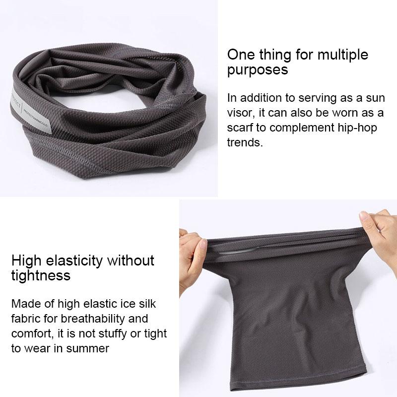 Lodowy Jedwab Kołnierz Potu Maska na Szyję z Ochroną Przeciwsłoneczną Oddychająca Szybkoschnąca Zmywalna Maska Sportowa Outdoorowa do Jazdy na Rowerze i Pieszych Wędrówek