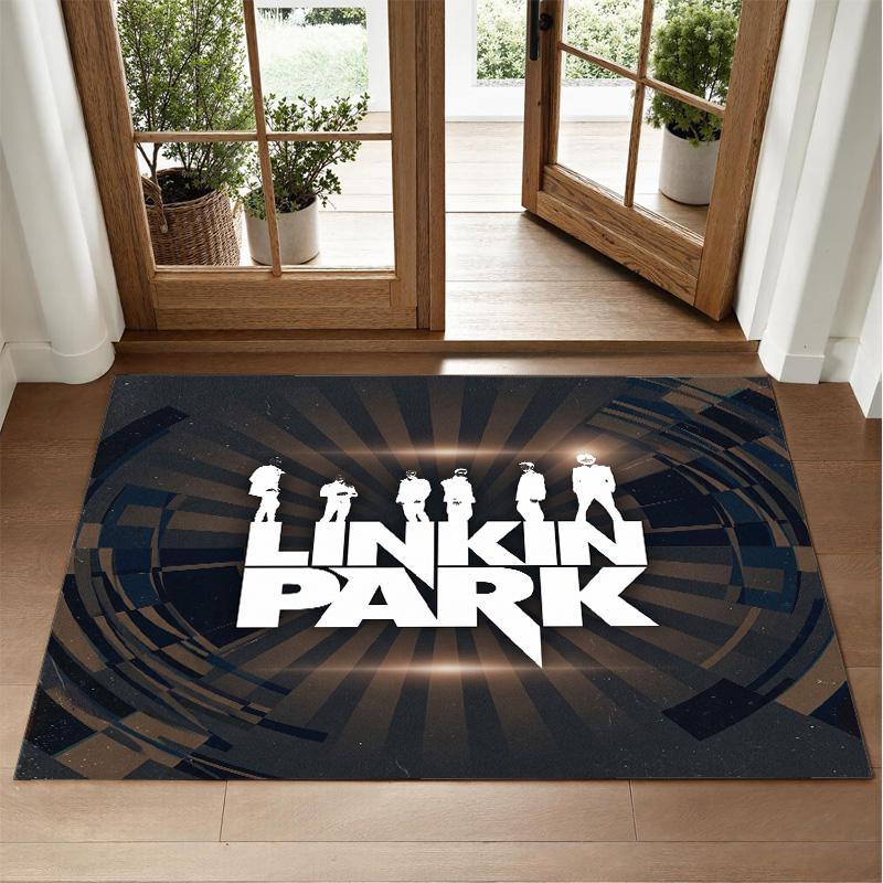 Linkin Park Design Crystal Velvet Rug Soft Decorative Mat for Bedroom Entrance