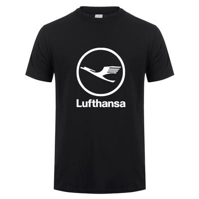 Camisetas Lufthansa Masculinas Frescas de Manga Curta Camisetas Lufthansa Camiseta de Algodão Casual Tops Roupas Masculinas LH-479