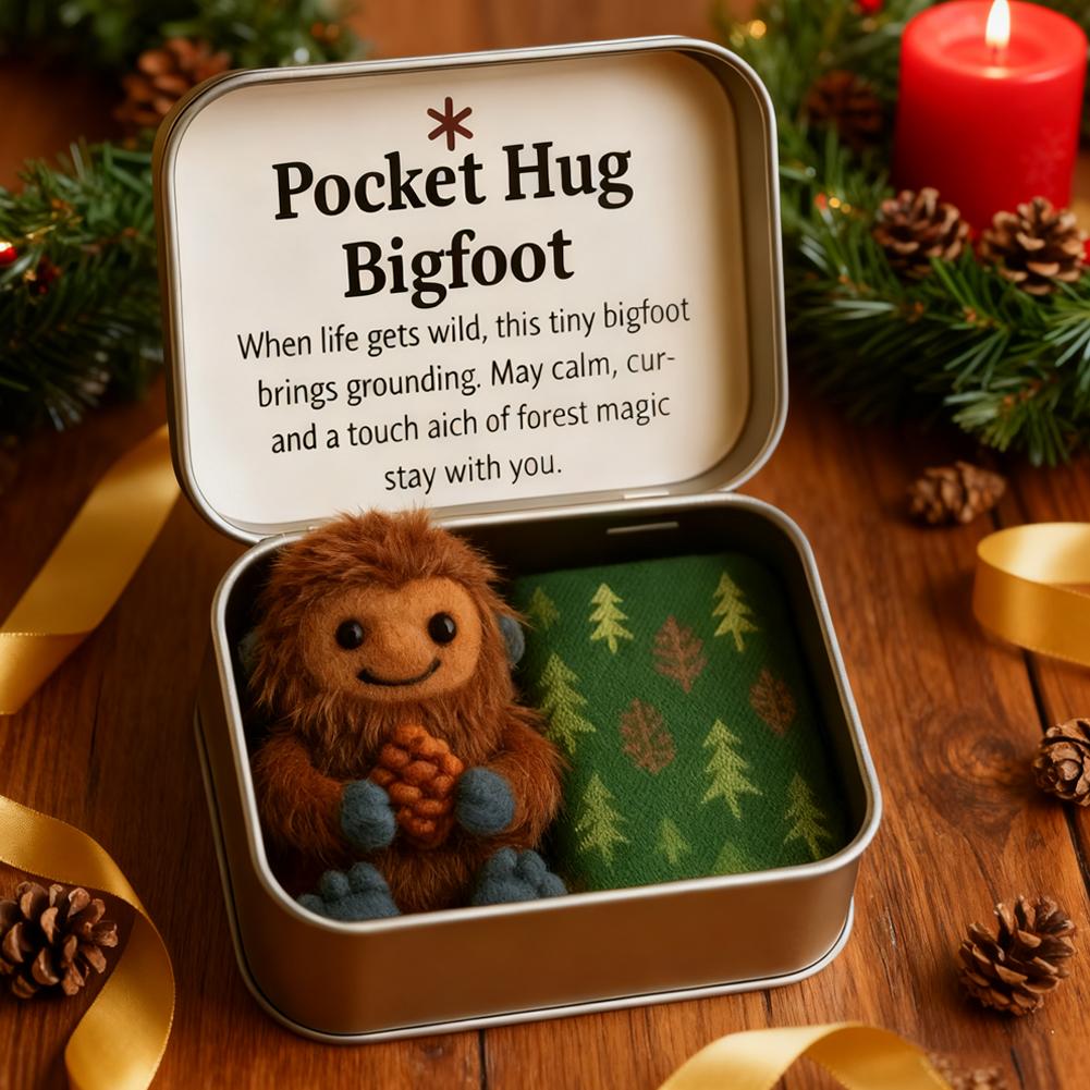 Christmas Pocket Hug Gift Handmade Felt Doll in Box Little Pocket Hug with Gift Card Thoughtful Gift for Friends Family W3E4