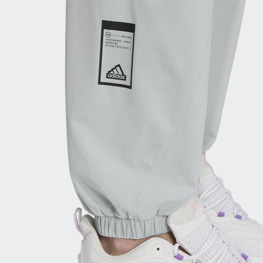 adidas Oddychające spodnie casual z wysokim stanem i ściągaczem dla kobiet, jasnoniebieskie IP7080