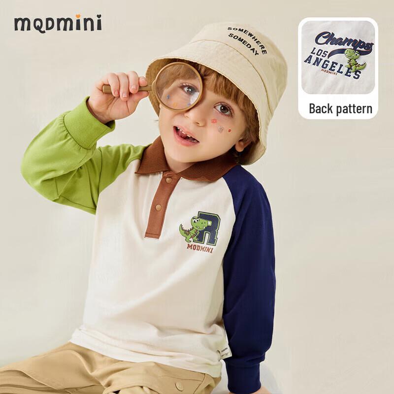 MQDMINI Boys' Casual Raglan Long Sleeve Polo Shirt
