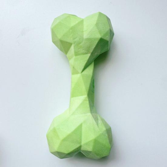 Faceted Bone Dog Toy Rubber Dog Chew Toy Teeth Cleaning Dog Bone Toy for Aggressive Chewers Puppy Teething Interactive Fetch Play