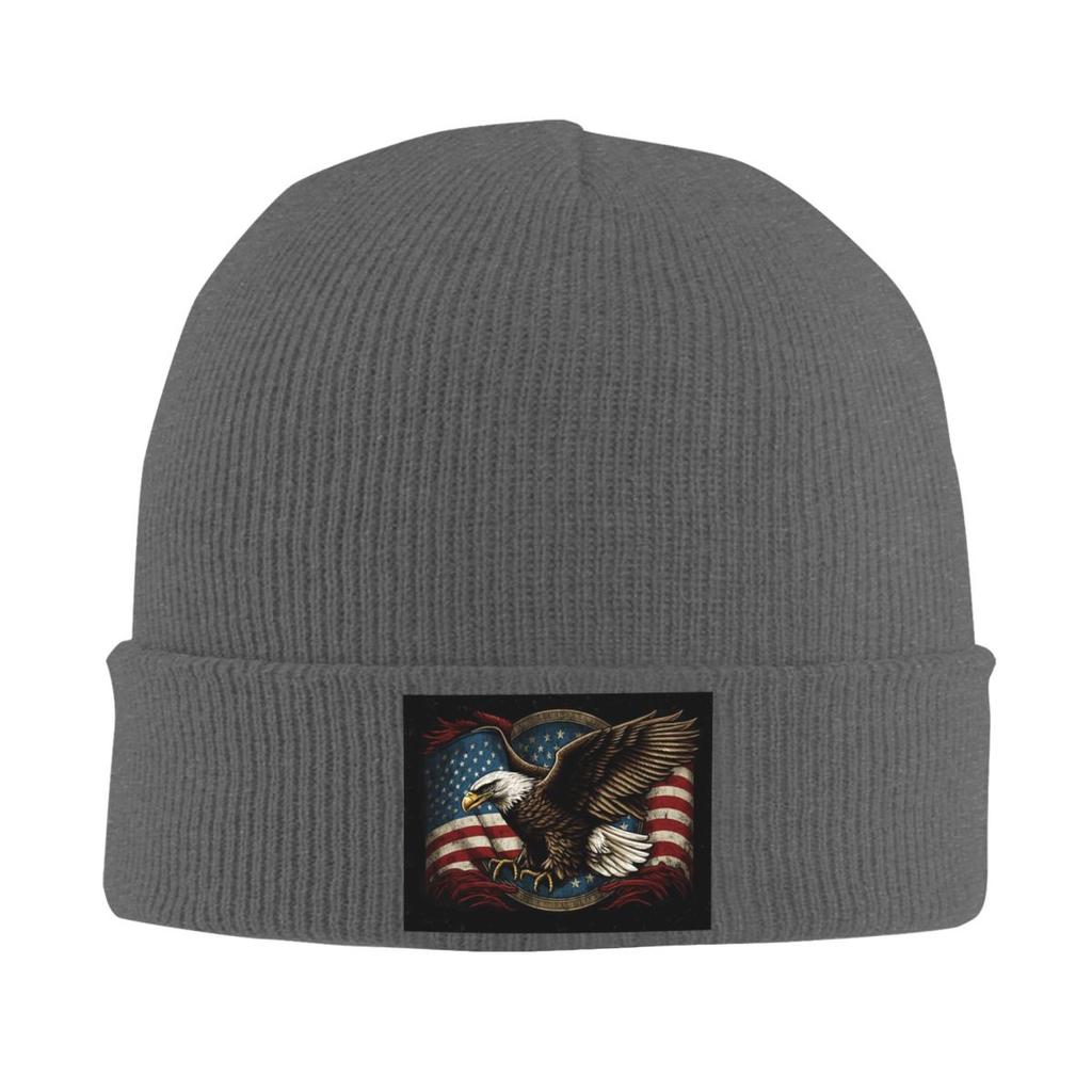 American Eagle Print Warm Knitted Cap Winter Knit Bonnet Hat Skullies Beanies Hip Hop Caps for Unisex