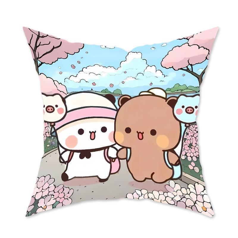 Cute Cartoon Pillow Decorative Sofa Living Room Cushion Bedroom Cartoon Pattern Pillow Back Pillow Lumbar Pillow Case