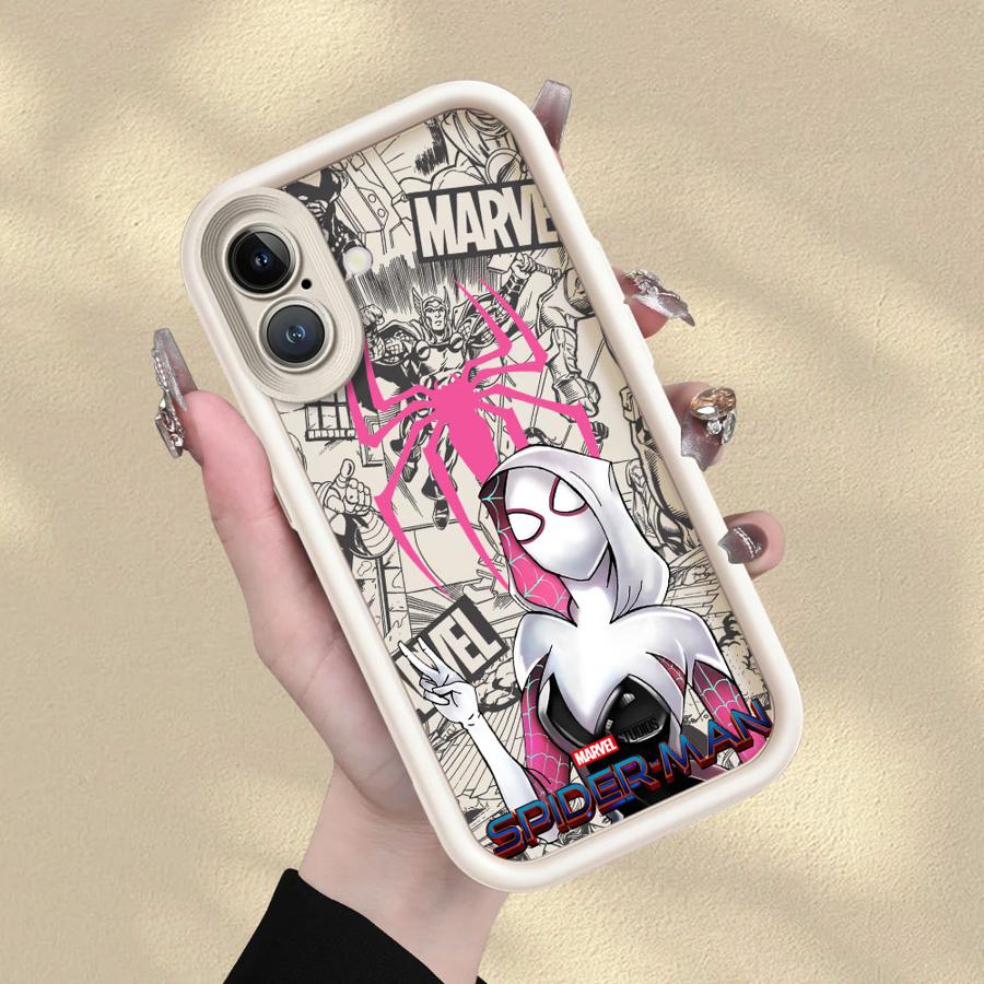 Soft Shell Phone Case for iPhone 15 16 14 Plus XR XS Max 13 12 11 Pro Max 17 Air 16e Marvel Cute Spider Men