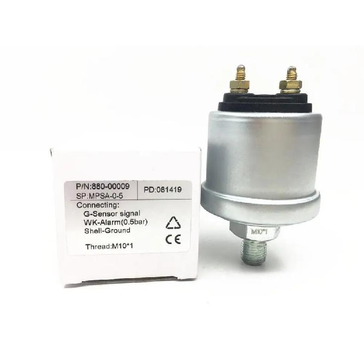 Auto NPT1/8 M10x1 Mechanical Oil Pressure Gauges Sensors 52mm 0.5bar Alarm System Sending Unit 0-5bar / 0-75psi 0-10bar Show M10x1 0-5bar