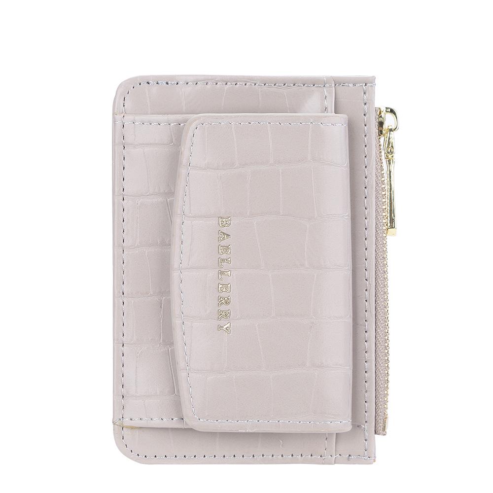 Baellerry Women's Crocodile Pattern Card Holder Coin Purse: Korean Style Fashion Wallet with Large Capacity and Multi-Card Slots