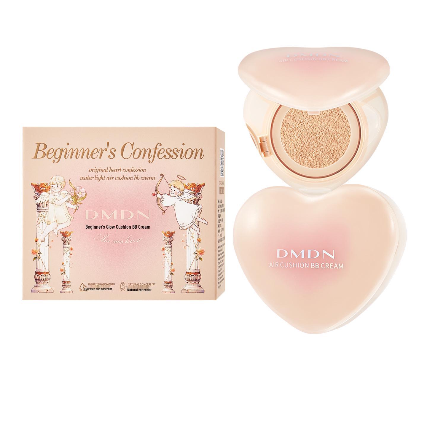 Набор BB-крем с эффектом сияния для начинающих DNDM Heart Glow Cushion - Стойкий, Не скатывается, Маскирующий