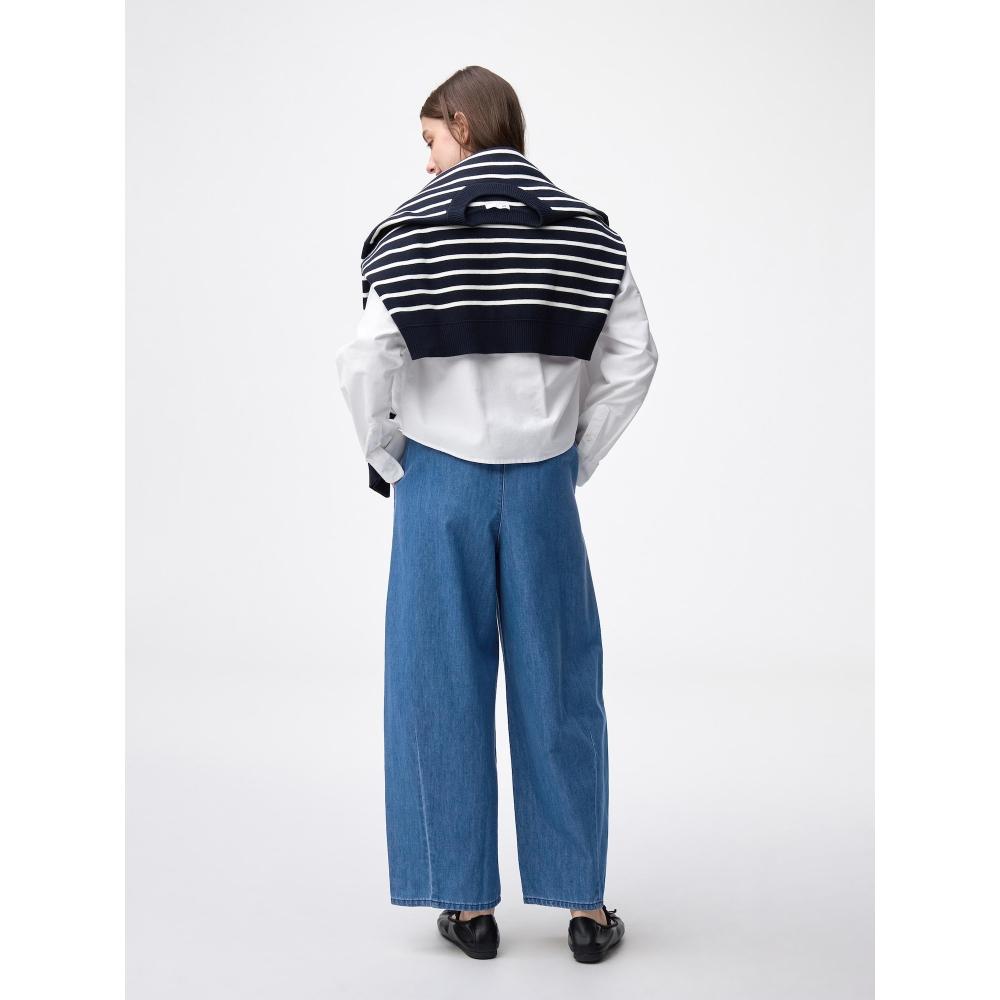 Gu By Uniqlo Light Denim Barrel Ankle Pants+ec  69.0 Cm Long 