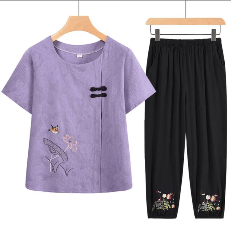 Yuzhaolin Women's Summer Short Sleeve Lounge Pajama Set