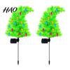 Festival Atmosphere Courtyard Lighting Solar Christmas Tree Garden Stake Lights, Outdoor IP65 Waterproof Crooked Lamp with Colorful Light for