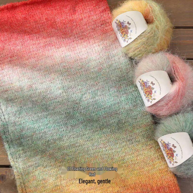 Filato in Lana Alpaca Mohair Seta Tinta Unita per Lavorare a Maglia a Mano Maglioni, Sciarpe e Sciarpe